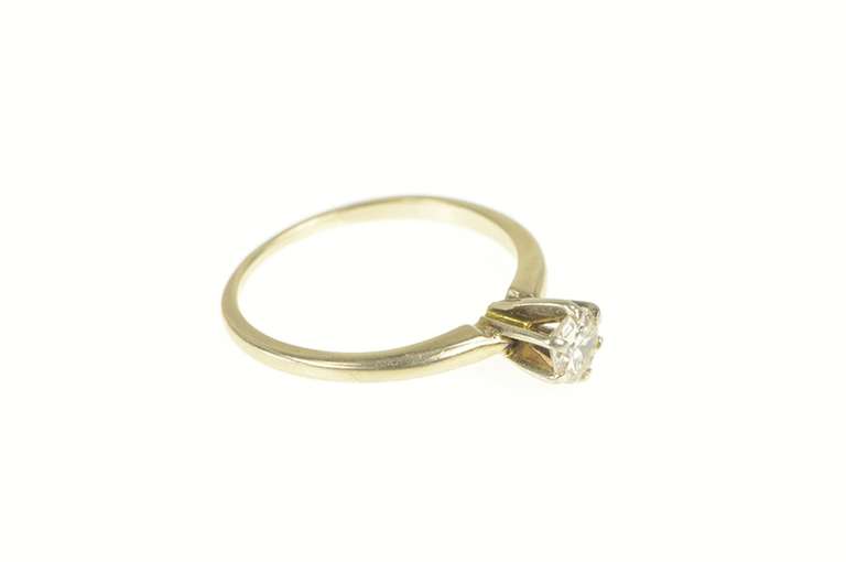 10K Yellow Gold 0.44 Ct Diamond Classic Solitaire Engagement Ring