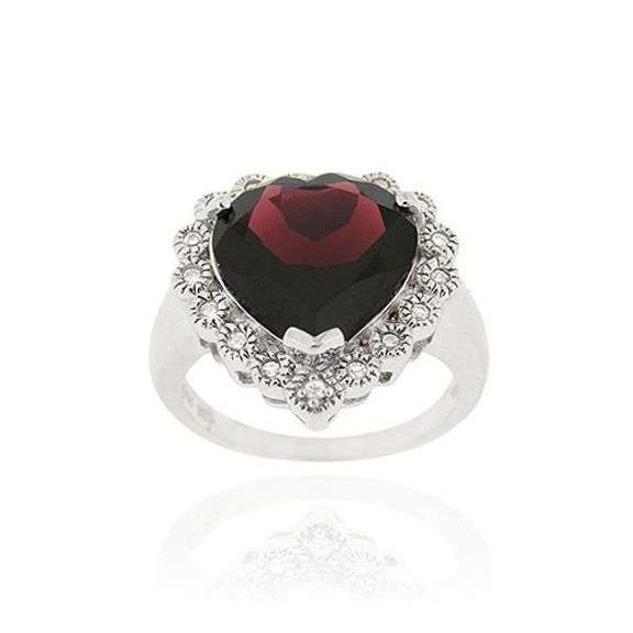 Sterling Silver Garnet Ring