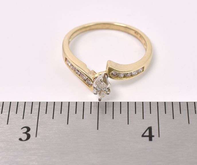 Dazzling Diamond Ring In 14K Yellow Gold