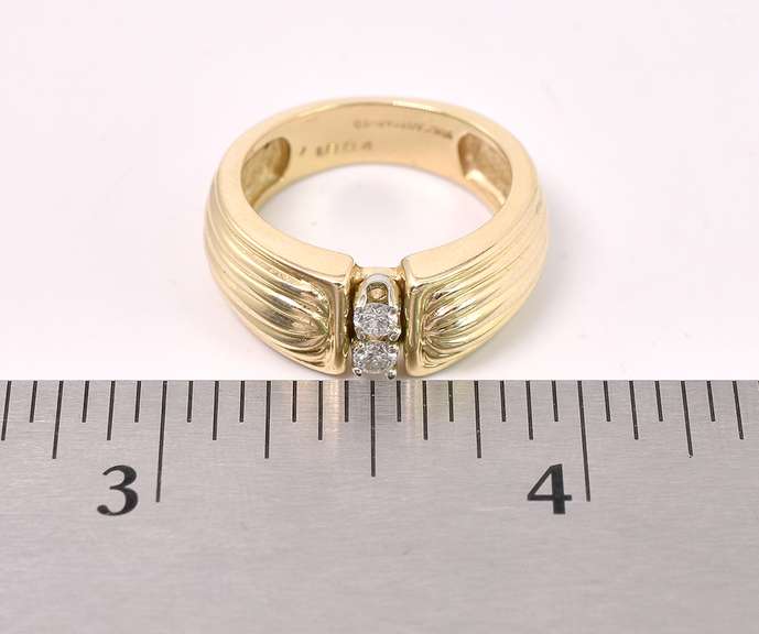 Sparkling Diamond Ring In 14K Yellow Gold