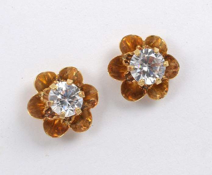 Vintage Buttercup White Sapphire Earrings