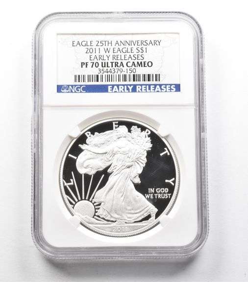 PF70 UCAM 2011-W American Silver Eagle ER 25th Anniversary NGC
