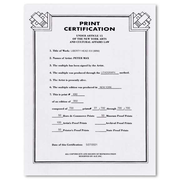 Liberty Head XVI by Peter Max