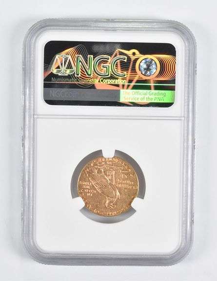 AU58 1915 $5 Indian Head Gold Half Eagle NGC