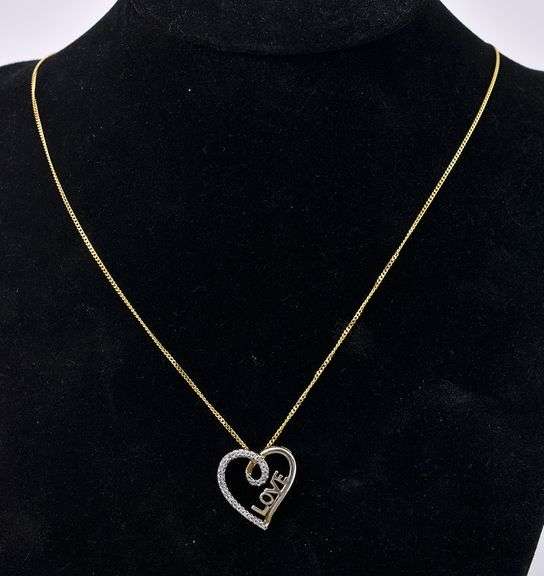 White Crystal Heart Pendant Necklace In Sterling Silver