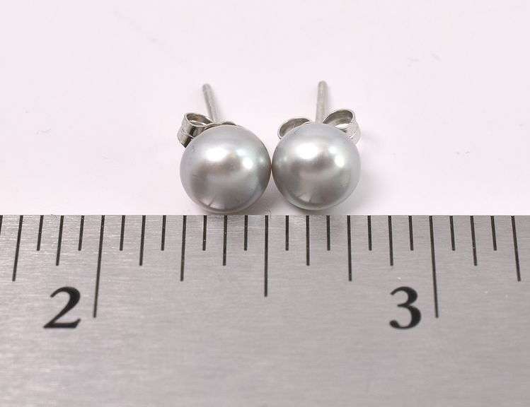 Pearl Stud Earrings In Sterling Silver