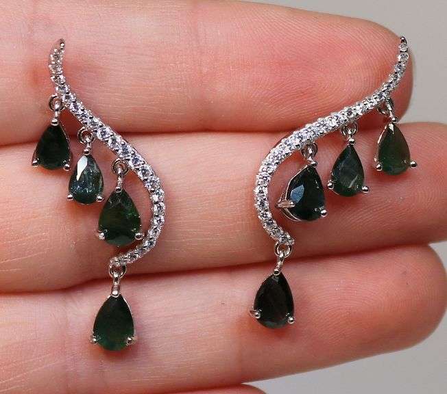 Unique Blue green Sapphire earrings