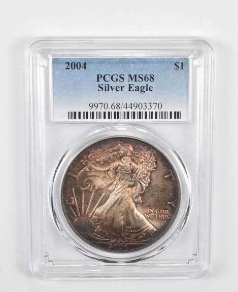 MS68 2004 American Silver Eagle - PCGS Insane Tone!