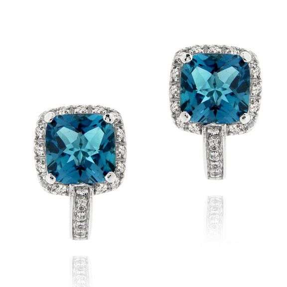 Sterling Silver London Blue & White Topaz Earrings