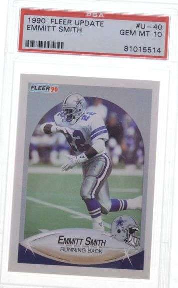1990 Fleer Update #U-40 Emmitt Smith - PSA GEM MT 10 - Dallas Cowboys