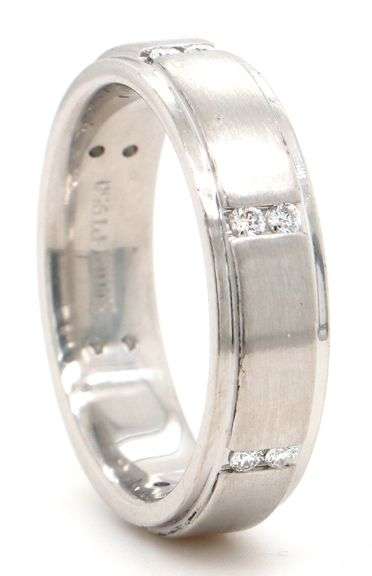 Gents Scott Kay Diamond Wedding Band Ring in Platinum