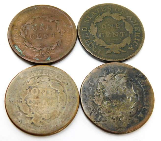 4 U.S. Large Cent Coins