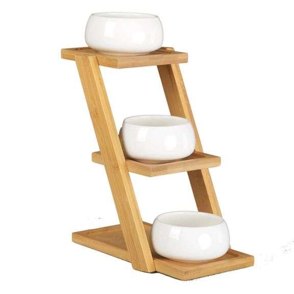 Bamboo Plant Stand Planter Holder Three Layers