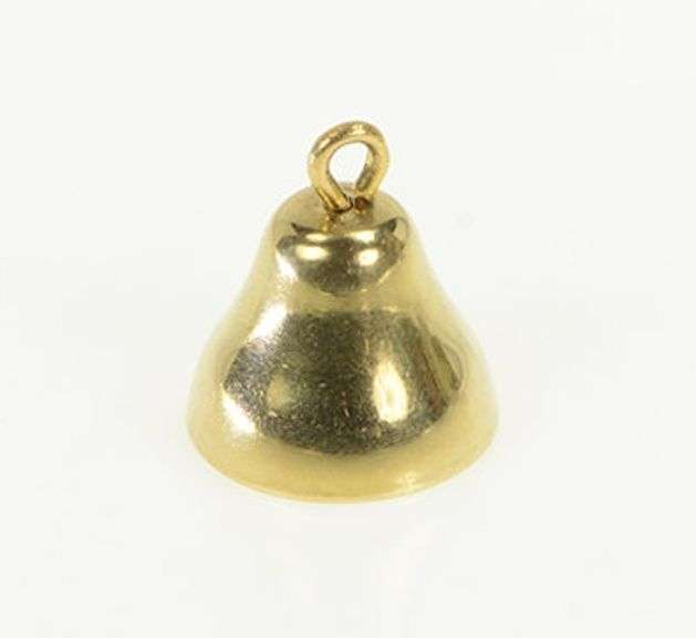 14K Yellow Gold Articulated 3D Wedding Bell Marriage Charm/Pendant