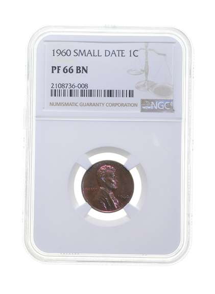 PF66 BN 1960 Lincoln Memorial Cent - Small Date - Graded NGC Toned