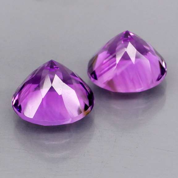 Glittering 6.58ct 10mm violet Amethyst pair