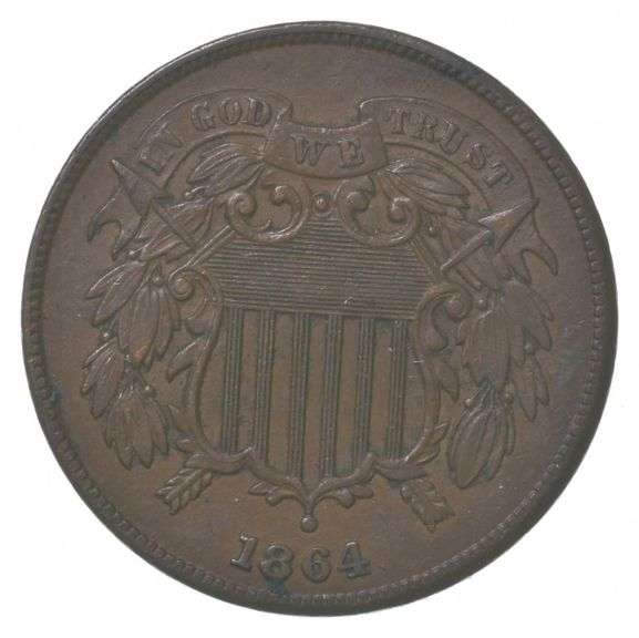 1864 Union Shield Two-Cent Piece Large Matte