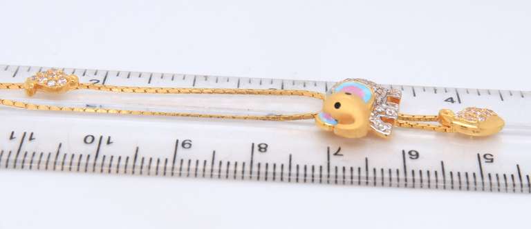Fabulous 20kt Yellow Gold Elephant Necklace