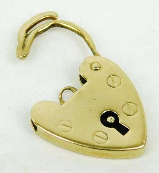 Vintage 9CT Gold Padlock Heart