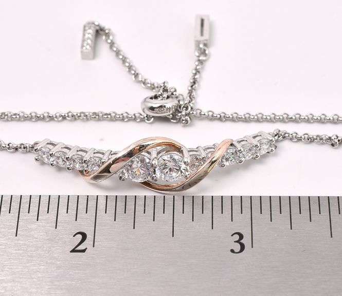 Adjustable CZ Bracelet In Sterling Silver