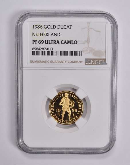 PF69 UCAM 1986 Netherlands Gold Ducat NGC