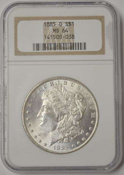 1885 O U.S Morgan Silver Dollar NGC MS 64 Old Holder