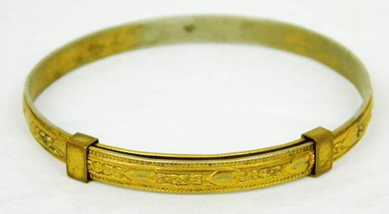 Vintage Gold Filled Baby Bracelet & Sterling Rattle