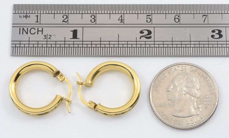 Penny Sized Black & White CZ Hoops