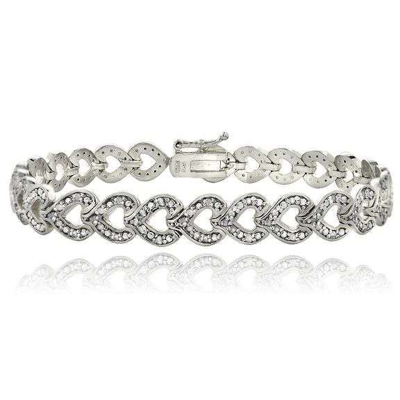 Diamonds Heart Link Bracelet