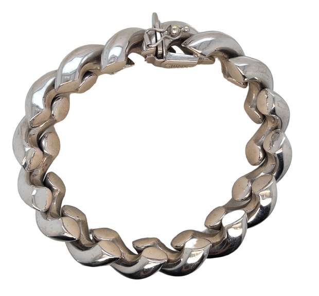14K WHITE GOLD TWISTED HANDMADE BRACELET