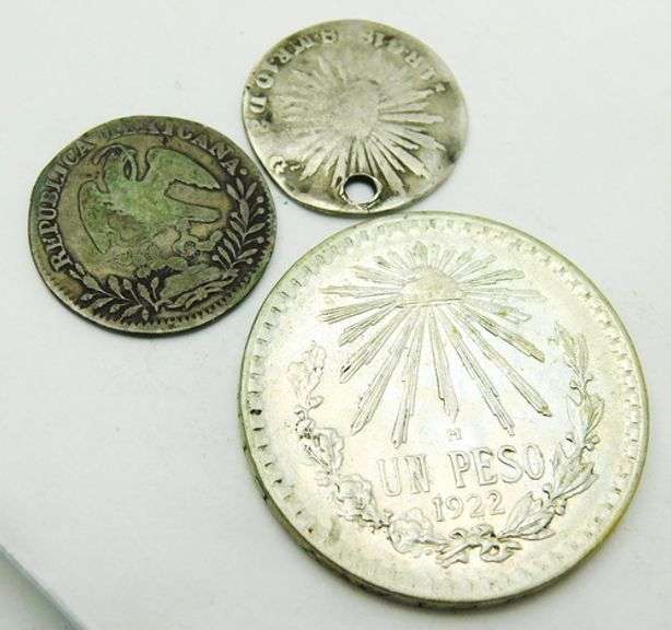 Lot of 3 Early Mexican Coins