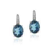 London Blue Topaz Oval Earrings
