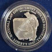 1997 National Law Enforcement Officers Memorial Proof Silver Dollar