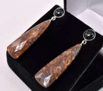 Black Onyx Earrings In Sterling Silver