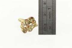 14K Yellow Gold Color Change Garnet Diamond Cluster Accent Ring