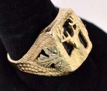 Sturdy Black Onyx Deer Ring In 14K Yellow Gold