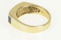 10K Yellow Gold Black Onyx Princess Syn. Emerald Squared Ring