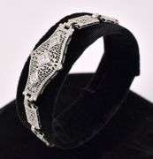 Elegant Diamond Fancy Link Bracelet In White Gold