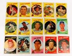 Lot of 15 Topps 1959 Baseball Cards