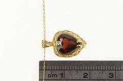 14K Yellow Gold Heart Garnet Love Valentine Romantic Chain Necklace