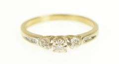 10K Yellow Gold Classic Vintage Diamond Retro Promise Ring