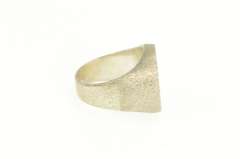 Sterling Silver Oval Ornate F Monogram CZ Initial Signet Ring