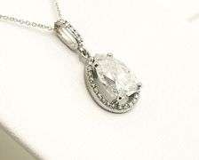 GIA Certified 4.37 CARAT DIAMOND PENDANT NECKLACE IN 14KT SOLID WHITE GOLD