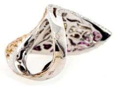 6.00ctw Pink and Yellow Sapphire and 0.50ctw Diamond Abstract Ring in 14K