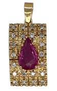 5.0+ CARAT 3 PIECE DIAMOND SET OF EARRINGS, RING AND PENDANT IN 18KT SOLID YELLOW GOLD WITH RUBIES AND DIAMONDS