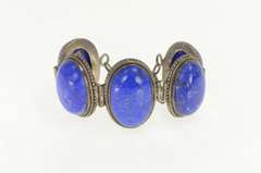 Sterling Silver Oval Lapis Lazuli Cabochon Southwestern Bracelet