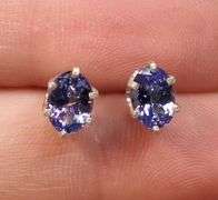 Sparkling Unheated Tanzanite stud earrings