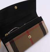 BUrberry Black Leather Check Wallet