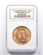MS66 1908-NM $20 Saint-Gaudens Gold Double Eagle Wells Fargo NV NGC