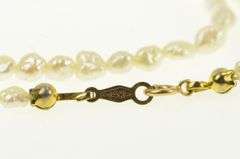 14K Yellow Gold Pearl Beaded Vintage Classic Statement Bracelet